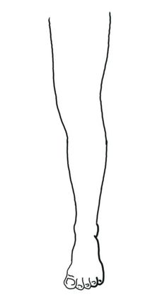 Minimalist line art drawing of a single leg and bare foot
