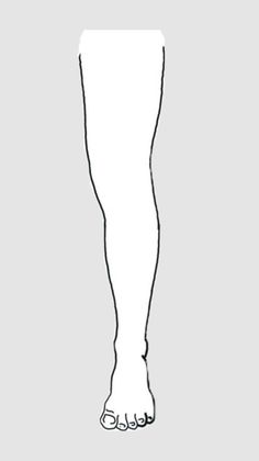Simple outline illustration of a single bare leg and foot