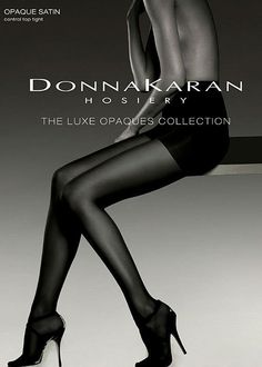 Woman in black tights and high heels with exposed upper body