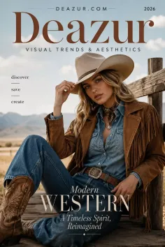 Woman in western attire with a cowboy hat and fringe jacket outdoors
