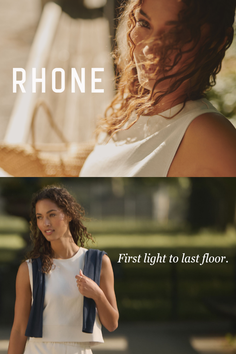 Two women with curly hair in outdoor settings with soft lighting