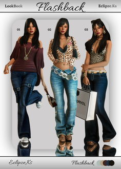 Three women in 3D render wearing denim jeans and crop tops