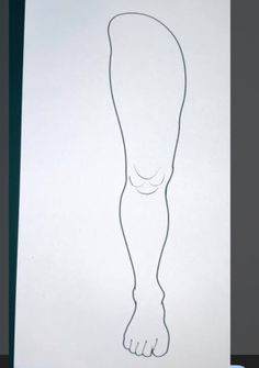 Simple outline drawing of a single leg on a white background
