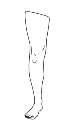 Line art drawing of a bare leg and foot