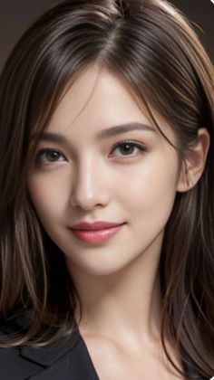 Woman with long brown hair in a close-up portrait with soft lighting