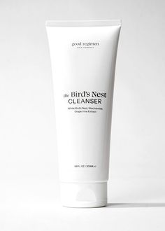 White tube of "the Bird's Nest CLEANSER" skincare product on a white background