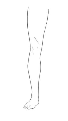 Simple line art illustration of a single leg and foot
