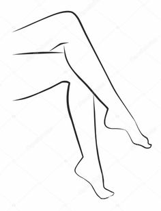Minimalist line art illustration of a pair of legs and bare feet