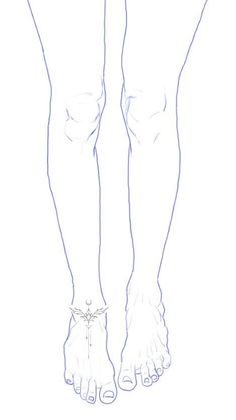 Illustration of legs and feet with a minimalist anklet design