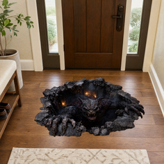 A monster emerging from a broken floor in a dark, gothic style