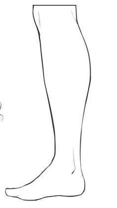 Simple line art illustration of a human leg and foot in side view