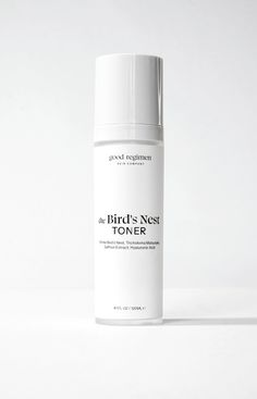 White bottle of Good Regimen Bird's Nest Toner on a white background