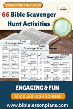 Bible scavenger hunt activities with answer keys for middle and high school
