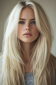 Woman with long blonde hair and blue eyes looking directly at the viewer