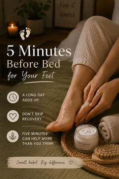 Person applying foot cream in a cozy bedroom setting at night
