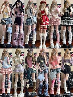 Multiple women showcasing various Harajuku and kawaii fashion styles
