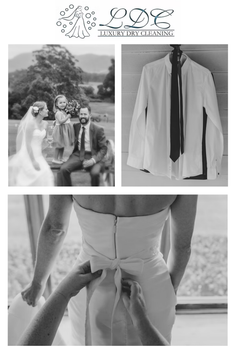 Collage of wedding day moments in black and white