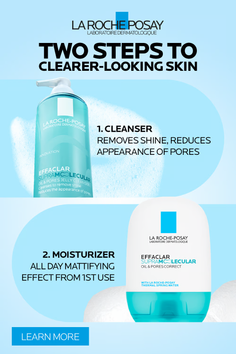 Advertisement for La Roche-Posay skincare products with text overlay