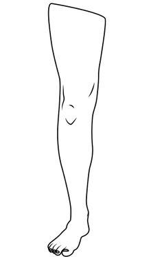 Simple line art illustration of a single leg and foot