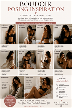 Multiple women in black lingerie demonstrating boudoir poses in soft lighting