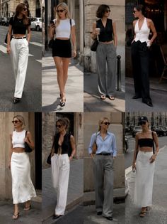 Multiple women in various stylish outfits on city streets