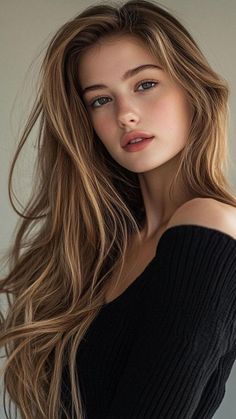 Woman with long blonde hair wearing an off-shoulder black top