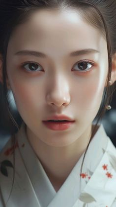 Realistic portrait of a woman in traditional clothing with soft lighting