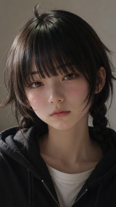Woman with black hair and braids wearing a black hoodie