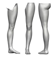3D render of human legs and feet from multiple angles