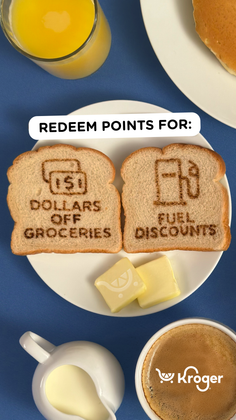 Breakfast spread with toast, orange juice, and coffee on a blue background