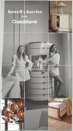 Two women posing next to a cocktail cabinet in an elegant indoor setting