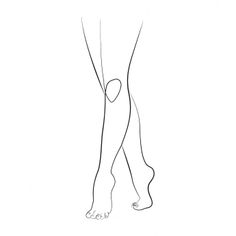Minimalist line art illustration of two legs with one crossed over the other