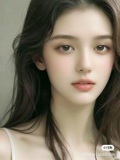Realistic portrait of a woman with long dark hair and soft lighting