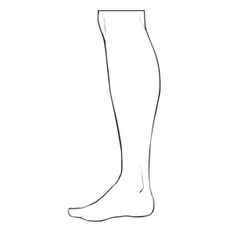 Line art illustration of a leg and foot in profile