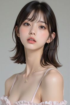 Woman with short brown hair wearing a pink top and gold jewelry