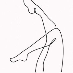 Minimalist line art of a female body with legs and thighs