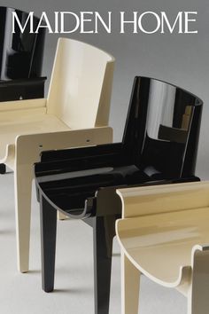 Modern black and cream chairs with a minimalist design