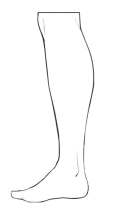 Line art illustration of a human leg and foot in side profile