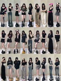 Multiple women showcasing various casual and streetwear outfits