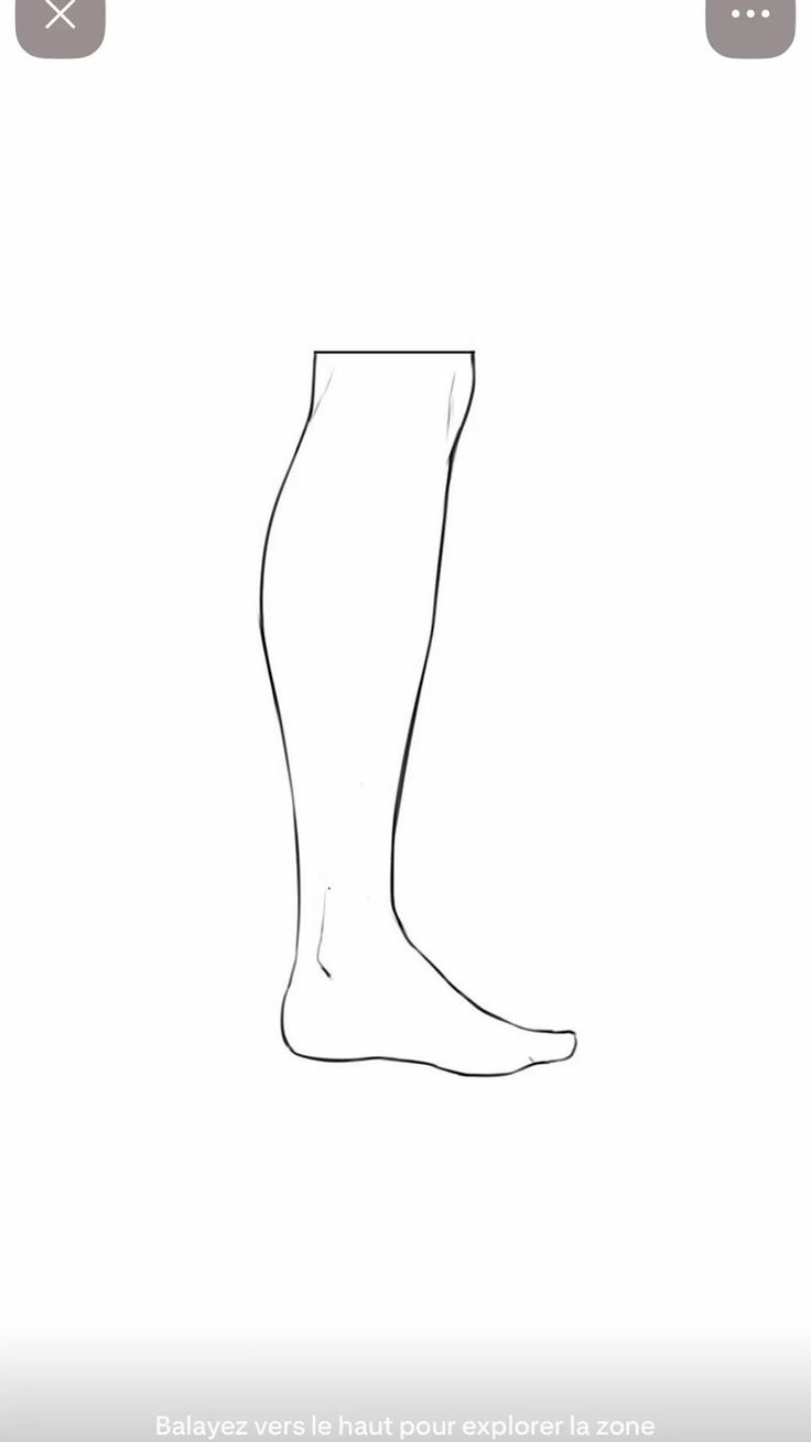Simple line art illustration of a single leg and foot