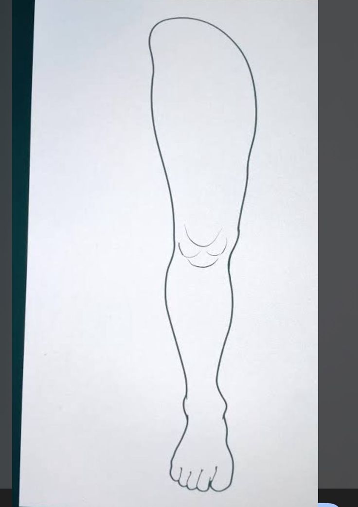 Simple outline drawing of a single leg on a white background