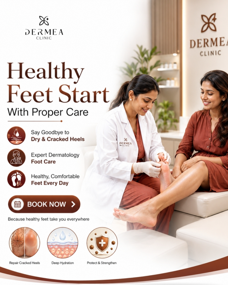 Medical professional examining a patient's foot in a clinic setting