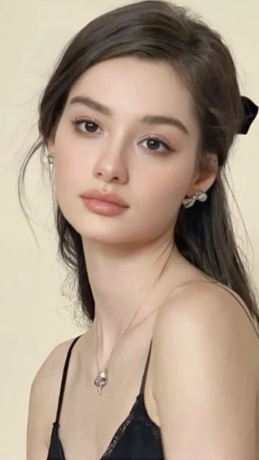 Woman with long dark hair wearing a black top and jewelry