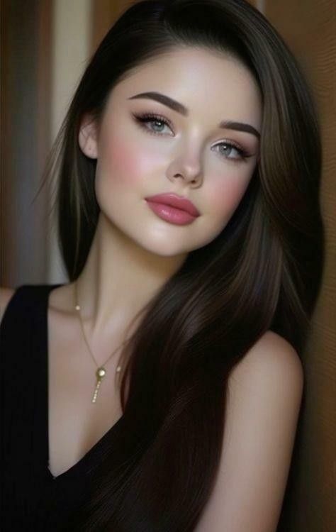 Woman with long dark hair and a black top, wearing a necklace