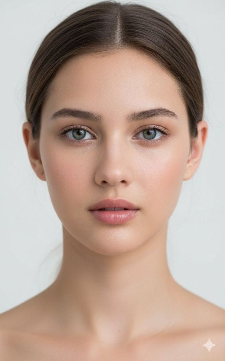 Woman with brown hair and green eyes looking directly at the camera