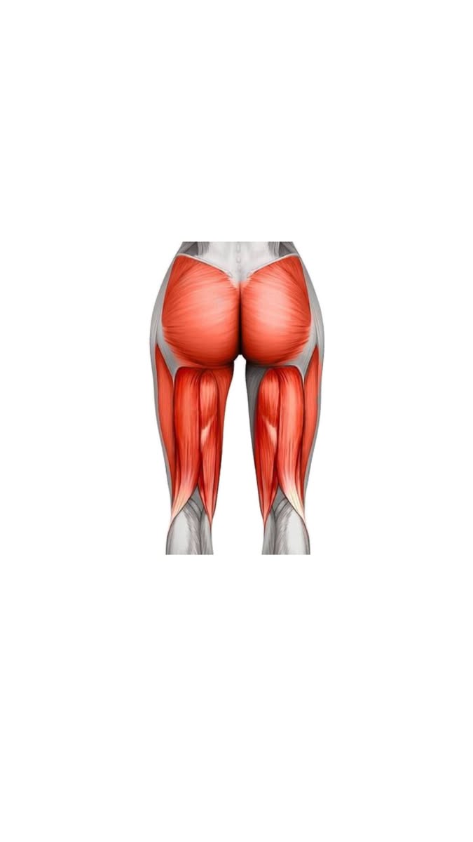 3D render of human leg and gluteal muscles from a posterior view