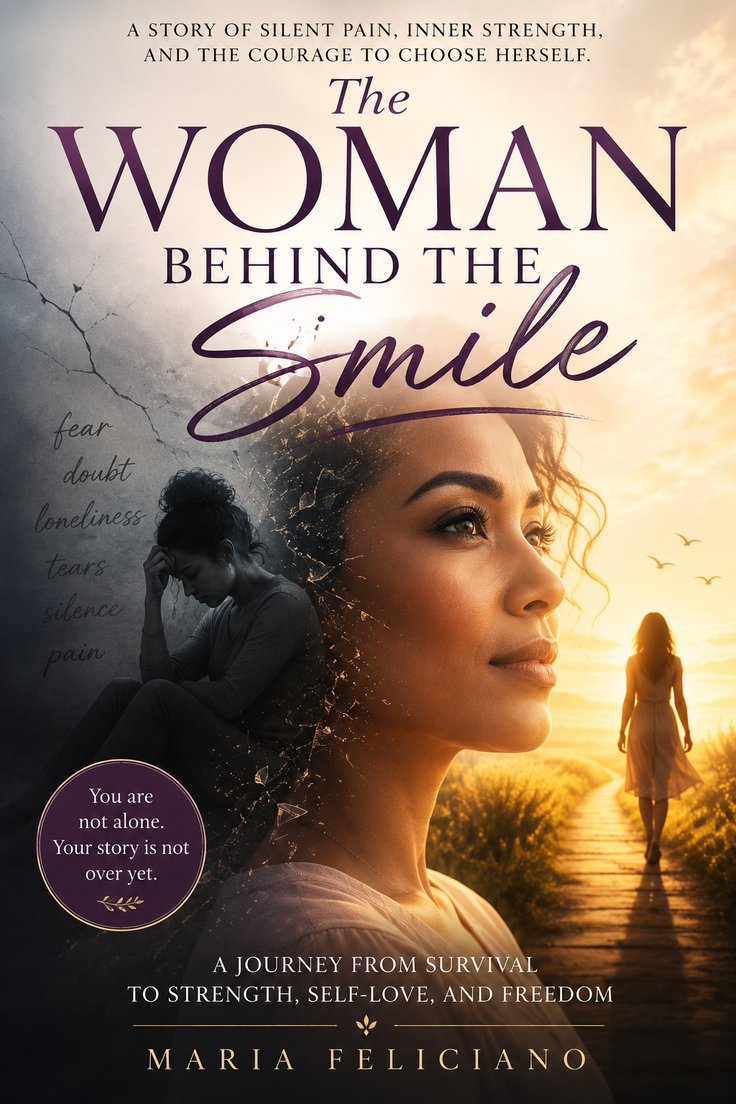 Illustration of a woman looking towards a bright future, with a past self in shadow