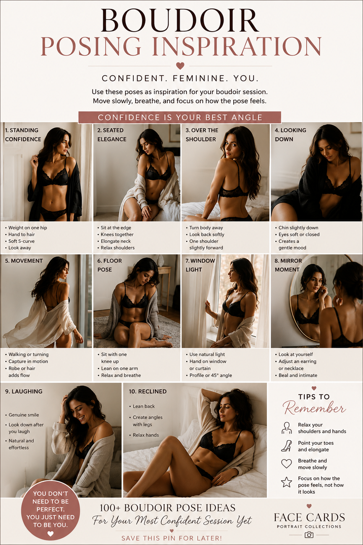 Multiple women in black lingerie demonstrating boudoir poses in soft lighting