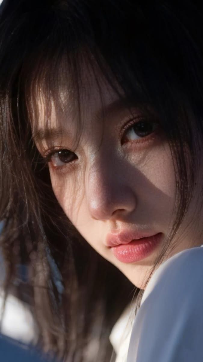 Close up portrait of a woman with black hair and soft lighting