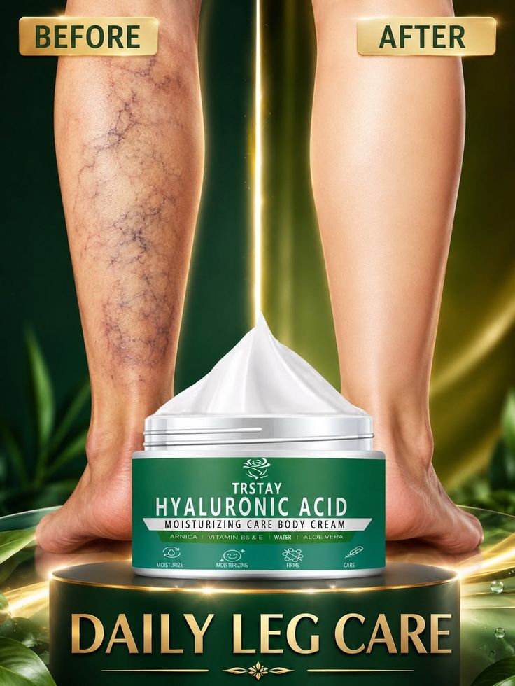 Before and after comparison of legs with a skin care product